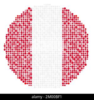 Peru Map Silhouette Pixelated generative pattern illustration Stock Vector