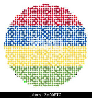 Mauritius Map Silhouette Pixelated generative pattern illustration Stock Vector