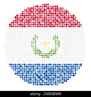 Paraguay Map Silhouette Pixelated generative pattern illustration Stock Vector