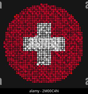 Switzerland Map Silhouette Pixelated generative pattern illustration Stock Vector
