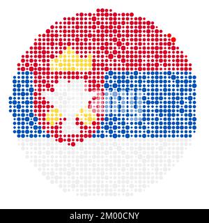 Serbia Map Silhouette Pixelated generative pattern illustration Stock Vector