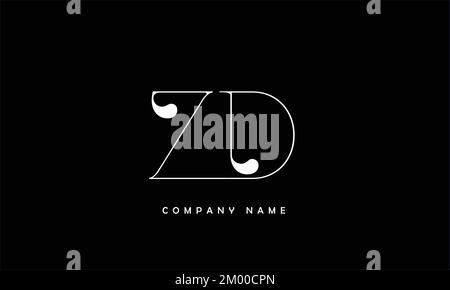 ZD, DZ Abstract Letters Logo Monogram Stock Vector