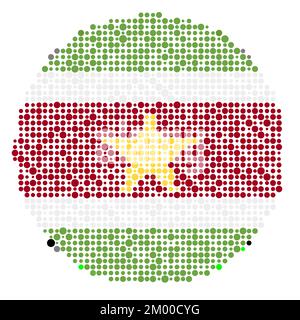 Suriname Map Silhouette Pixelated generative pattern illustration Stock Vector