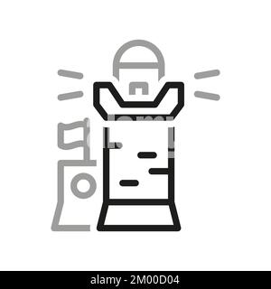 Lighthouse, icon. Marine lighthouses, linear icon. Line with editable stroke. Outline of lighthouse vector icon for web design on white background. Stock Vector