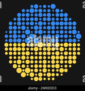 Ukraine Map Silhouette Pixelated generative pattern illustration Stock Vector