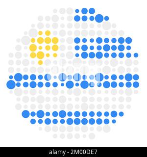 Uruguay Map Silhouette Pixelated generative pattern illustration Stock Vector