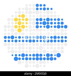 Uruguay Map Silhouette Pixelated generative pattern illustration Stock Vector