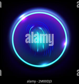 Button control touch screen scan finger power energy technology icon element decoration abstract background web pattern vector illustration Stock Vector