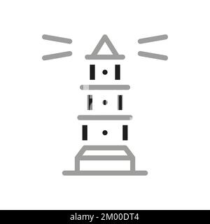 Lighthouse, icon. Marine lighthouses, linear icon. Line with editable stroke. Outline of lighthouse vector icon for web design on white background. Stock Vector