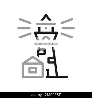 Lighthouse, icon. Marine lighthouses, linear icon. Line with editable stroke. Outline of lighthouse vector icon for web design on white background. Stock Vector