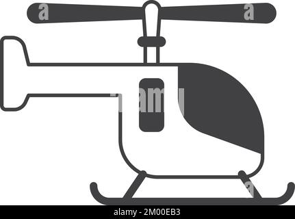 helicopter illustration in minimal style isolated on background Stock Vector