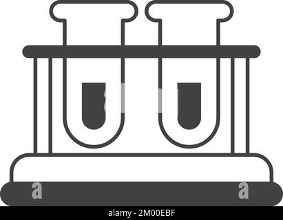 Chemical tube or test tube illustration in minimal style isolated on background Stock Vector