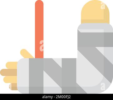 arm in splint illustration in minimal style isolated on background Stock Vector