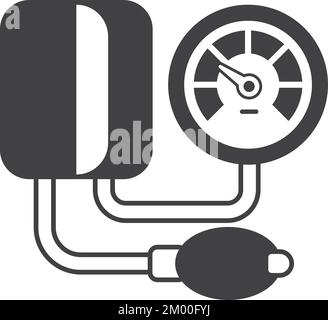 blood pressure monitor illustration in minimal style isolated on background Stock Vector