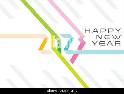 Happy New Year 2023 abstract greeting card and poster design Stock Vector