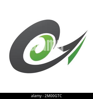 Illustration of Hurricane Shaped Arrow in Black and Green Colors isolated on a White Background Stock Vector
