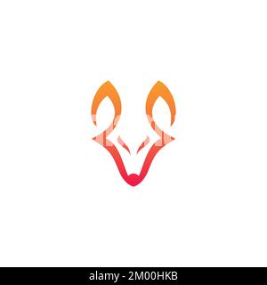 Fox Simple Logo. Fox Icon. Fox Background Stock Vector