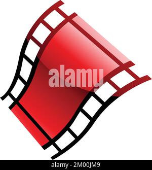 Red Film Reel on a White Background Stock Vector