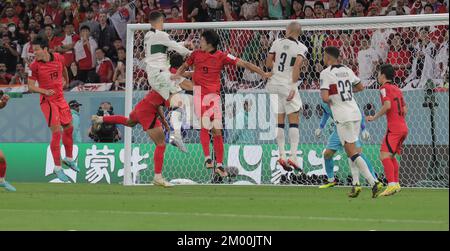 Doha, Qatar. 02nd Dec, 2022. 3rd Dec 2022, Doha, Qatar. Footbal World Cup 2022: Match #46 Korea Republic Vs Portugal 2:1  One goal by R. Horta  Korea 2nd  Goals Y. Kim - No 19 &  H. Hwang 90+1’  entered round of 16. Credit: Seshadri SUKUMAR/Alamy Live News Stock Photo