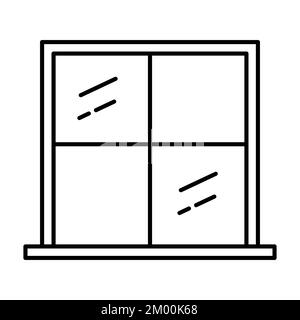 Window frame line icon. Vector illustration isolated on white background Stock Vector