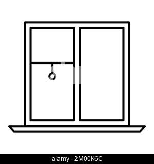 Window line icon. Vector illustration isolated on white background Stock Vector
