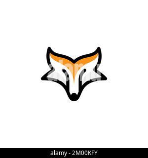 Fox line logo vector for Company. Fox icon, Fox Modern Geometric Logo Abstract shape of fox. Clean Logo Stock Vector