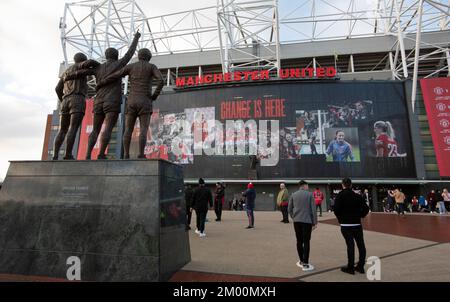 Frontage of Old Trafford ahead of The FA Women's Super League match Manchester United Women vs Aston Villa Women at Old Trafford, Manchester, United Kingdom, 3rd December 2022  (Photo by Conor Molloy/News Images) Stock Photo