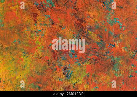 Image of Abstract hand oil painted texture with orange and red colors Stock Photo