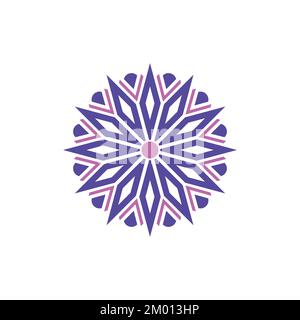 Simple Mandala pattern logo with yellow background vector template Stock Vector