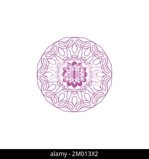 Pink color mandala vector template on white background Stock Vector