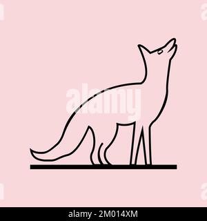 Outline abstract Fox vector icon design Stock Vector