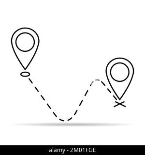 We have moved announcement design shadow, location Vector icon symbol pointer, navigation illustration . Stock Vector