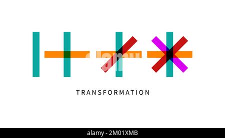 evolution logo, change metaphor, coaching sign, new life vector symbol, transform concept Stock Vector