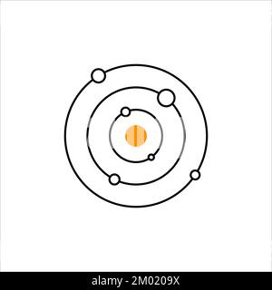 Solar system minimal logo Stock Vector
