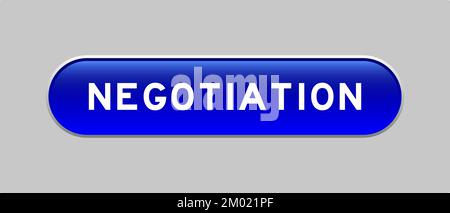 Blue color capsule shape button with word negotiation on gray background Stock Vector