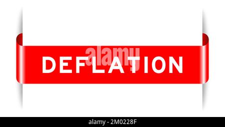 Red color inserted label banner with word deflation on white background Stock Vector