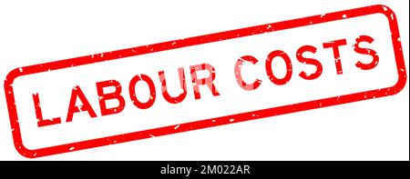 Grunge red labour costs word square rubber seal stamp on white background Stock Vector