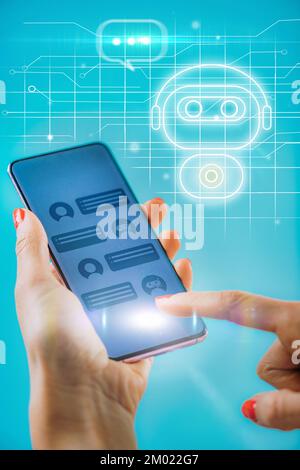 Chatbot software application Stock Photo