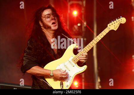 Toluca, Mexico. 02nd Dec, 2022. The Swedish guitarist Yngwie Malmsteen, performs on the Hell stage during the Hell and Heaven Metal Fest at Pegasus forum. on December 2, 2022 in Toluca, Mexico. (Credit Image: © Carlos Santiago/eyepix via ZUMA Press Wire) Stock Photo