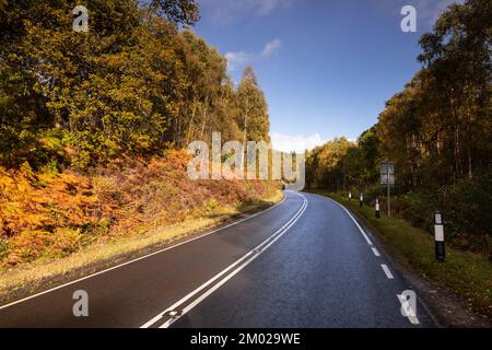 Road through Glengarry in the highlands of Scotland Stock Photo