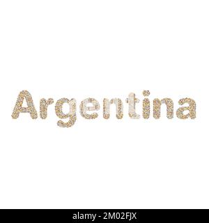 Argentina Map Silhouette Pixelated generative pattern illustration Stock Vector
