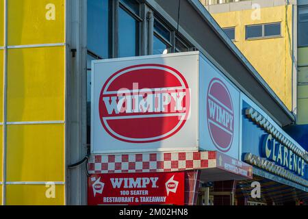 Wimpy restaurant  situated on the promenade at Portsmouth & Southsea beach by Clarence Pier. Stock Photo