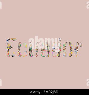 Ecuador Map Silhouette Pixelated generative pattern illustration Stock Vector