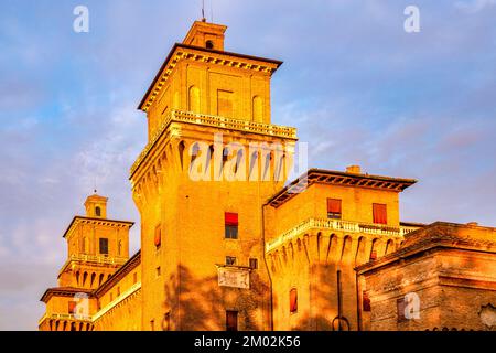 View of the Castello Estense, Ferrara Italy Stock Photo