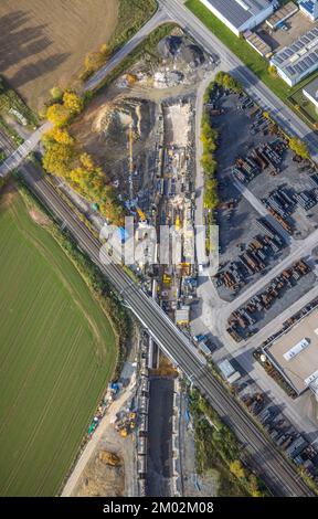 Luftbild, Baustelle mit Neubau Dortmunder Zukunftsgarten zur ...