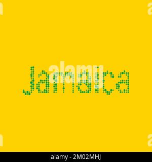 Jamaica Map Silhouette Pixelated generative pattern illustration Stock Vector
