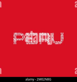 Peru Map Silhouette Pixelated generative pattern illustration Stock Vector