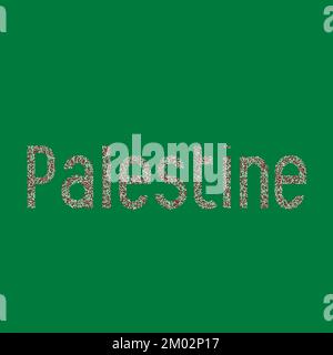 Palestine Map Silhouette Pixelated generative pattern illustration Stock Vector