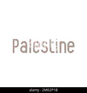 Palestine Map Silhouette Pixelated generative pattern illustration Stock Vector