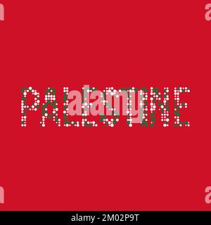 Palestine Map Silhouette Pixelated generative pattern illustration Stock Vector